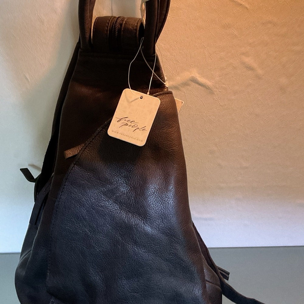 New Free People Black Backpack with Leather Straps